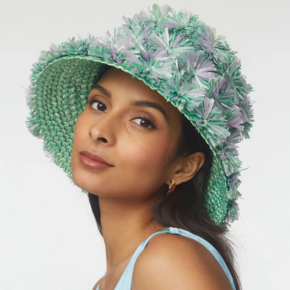 Lele Sadoughi Straw Confetti Hat